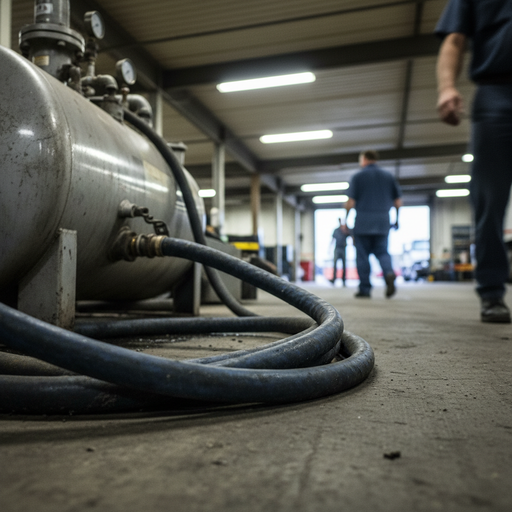 Photo documentation point during a scheduled fleet wash route
